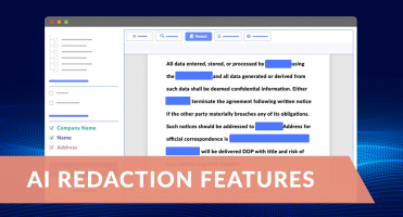 Redaction features header